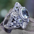 Prasiolite and peridot flower ring, 'Nature's Splendor' - Sterling Silver Prasiolite and Peridot Cocktail Ring thumbail