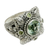 Prasiolite and peridot flower ring, 'Nature's Splendor' - Sterling Silver Prasiolite and Peridot Cocktail Ring (image 2a) thumbail
