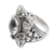 Anillo flor de prasiolita y peridoto - Anillo de cóctel de plata de ley con prasiolita y peridoto