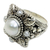 Cultured pearl flower ring, 'Nature's Splendor' - Silvery White Pearls on Sterling Silver Ring (image 2a) thumbail