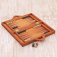 Wood backgammon set, 'Mythic Lovers'