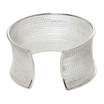Manschettenarmband aus Sterlingsilber - Balinesisches filigranes Silberarmband