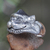 Men's sterling silver cocktail ring, 'Father Monkey' - Monkey Theme Hand Crafted Sterling Silver Ring from Bali