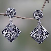Sterling silver dangle earrings, 'Island Rain'