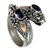 Gold accent amethyst wrap ring, 'Twin Dragon' - Gold Accent Amethyst Dragon Ring (image 2b) thumbail