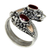 Gold accent garnet wrap ring, 'Twin Dragon' - Gold Accent Garnet Dragon Ring thumbail