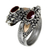 Gold accent garnet wrap ring, 'Twin Dragon' - Gold Accent Garnet Dragon Ring (image 2b) thumbail