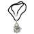 Cultured pearl pendant necklace, 'White Octopus' - Pearl on Sterling Silver Pendant on Silk Necklace (image 2a) thumbail