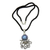 Cultured pearl pendant necklace, 'Blue Octopus' - Pearl and Sterling Silver Pendant on Silk Necklace (image 2a) thumbail