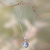 Cultured pearl pendant necklace, 'Secret World' - Blue Mabe Pearl Garnet and Silver Handcrafted Necklace (image p223675) thumbail