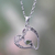 Peridot heart necklace, 'Naturally In Love' - Sterling Silver Heart Necklace with Peridot thumbail