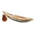 Wood catchall, 'Vintage White Canoe' - White Hand Carved Boat Theme Catchall