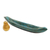 Wood catchall, 'Vintage Green Canoe' - Green Hand Carved Boat Theme Catchall