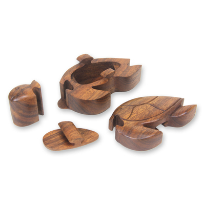 caja de rompecabezas de madera - Caja Rompecabezas de Madera de Suar Tallada a Mano