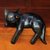 Wood sculpture, 'Black Cat Relaxes' - Signed Balinese Black Cat Sculpture thumbail