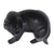 Wood sculpture, 'Black Cat Relaxes' - Signed Balinese Black Cat Sculpture (image 2e) thumbail