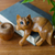 Wood sculpture, 'Ginger Cat Relaxes' - Signed Balinese Ginger Cat Sculpture (image 2i) thumbail
