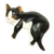Wood sculpture, 'Tuxedo Cat Relaxes' - Signed Balinese Tuxedo Cat Sculpture thumbail