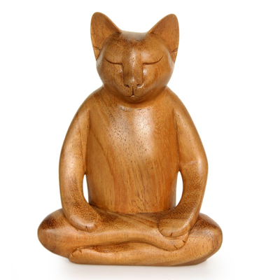 Lotus Position Yoga Cat Carving