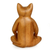 Wood sculpture, 'Ginger Cat Does Yoga' - Lotus Position Yoga Cat Carving (image 2c) thumbail