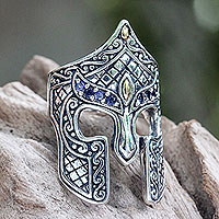 Featured review for Mens gold accent iolite ring, Warrior