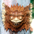 Wood mask, 'Protective Narashima Lion' - Hindu Protector Hand Carved Mask thumbail