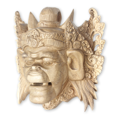 Wood mask, 'Puppet Show Clown' - Balinese Malen Clown Mask