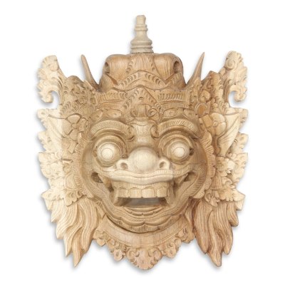 Wood mask, 'Fierce Kumbakarna' - Balinese Ramayana Mask