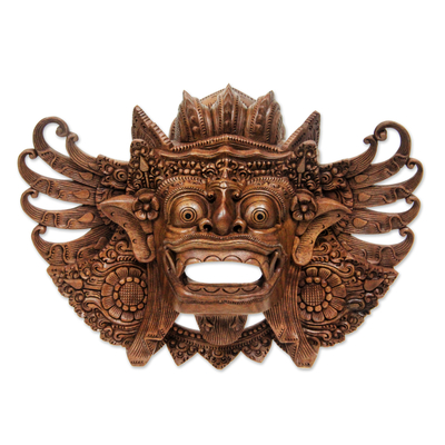 Wood mask, 'Lion Barong' - Balinese Dance Mask