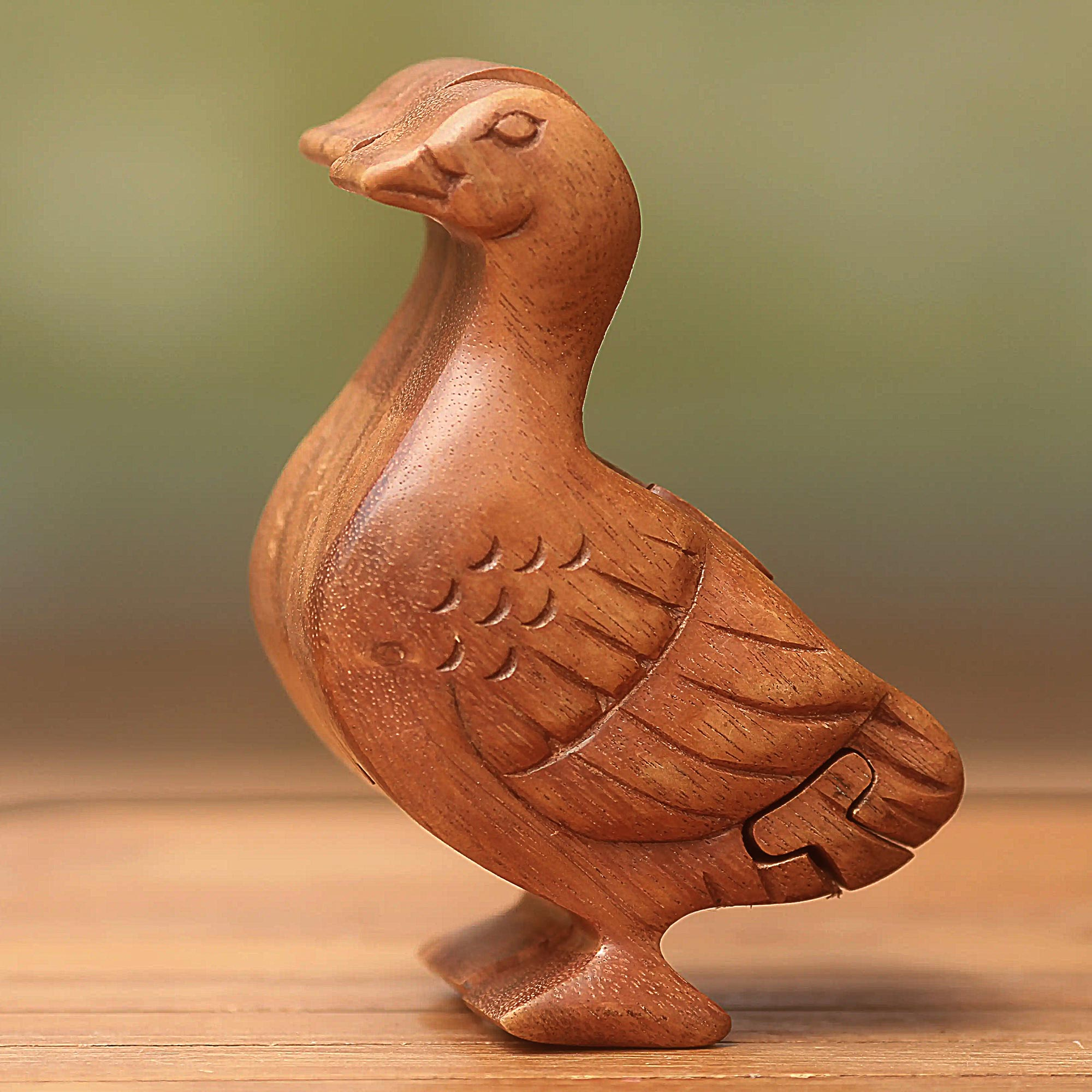 Shabby Chic Wooden Decorative Ducks Handcrafted from Bali