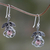 Amethyst flower earrings, 'Eternal Rose' - Floral Silver Earrings with Amethyst (image 2) thumbail