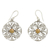 Gold accent dangle earrings, 'Filigree Sun' - Gold Accent Flower Earrings from Bali (image 2b) thumbail