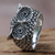 Sterling silver cocktail ring, 'Watchful Owl' - Silver Owl Ring (image 2b) thumbail