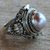 Cultured pearl locket ring, 'Rose Secret' - Pink Cultured Pearl and Silver Locket Ring (image 2) thumbail