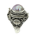 Cultured pearl locket ring, 'Rose Secret' - Pink Cultured Pearl and Silver Locket Ring