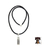Medaillon-Halskette aus Sterlingsilber und Leder, 'Messenger'. - Medaillonhalskette aus Sterlingsilber mit schwarzer Lederkordel