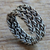 Men's sterling silver band ring, 'Spiral Path' - Men's Wide Braided Silver Ring thumbail