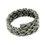 Men's sterling silver band ring, 'Spiral Path' - Men's Wide Braided Silver Ring thumbail