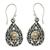 Gold accent dangle earrings, 'Tropical Tear' - Gold Accent Silver Earrings from Bali thumbail