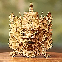 Wood mask, 'Bhoma the Protector' - Balinese Folk Art Hero Mask