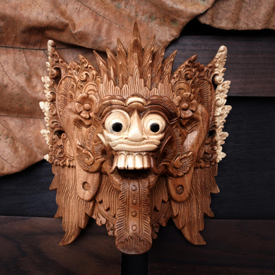 Holzmaske - Hexenmaske im Ramayana-Thema