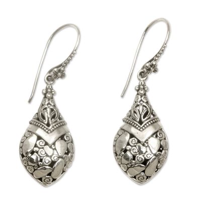 Sterling silver dangle earrings, 'Buli-buli' - Balinese Sterling Silver Dangle Earrings