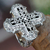 Sterling silver cross ring, 'Glorious Faith' - Ornate Sterling Silver Cross Ring from Bali thumbail