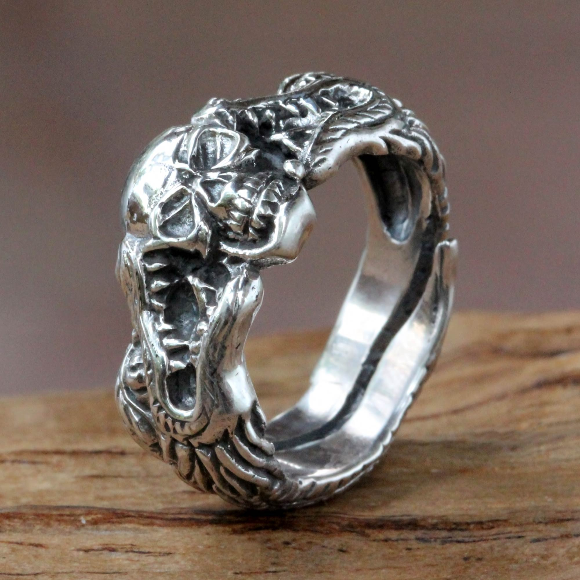 Richy-Glory 1 piece of 925 pure silver Mens dragon ring 