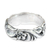 Sterling silver band ring, 'Wild Plumeria' - Floral Sterling Silver Band Ring (image 2) thumbail