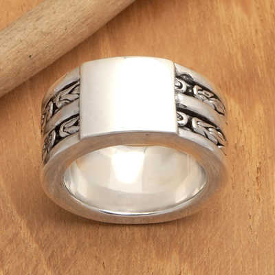 Mens sterling silver band ring, Excellence