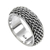 Sterling silver band ring, 'Amlapura Weave' - Women's Woven Silver Band Ring (image 2a) thumbail