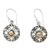 Gold accent dangle earrings, 'Golden Plumeria' - Gold accented floral earrings