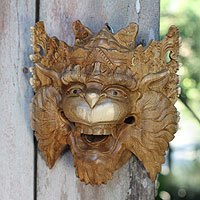 Wood mask, 'Monkey King Subali' - Balinese Mythic Monkey Mask