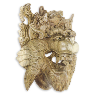Wood mask, 'Monkey King Subali' - Balinese Mythic Monkey Mask
